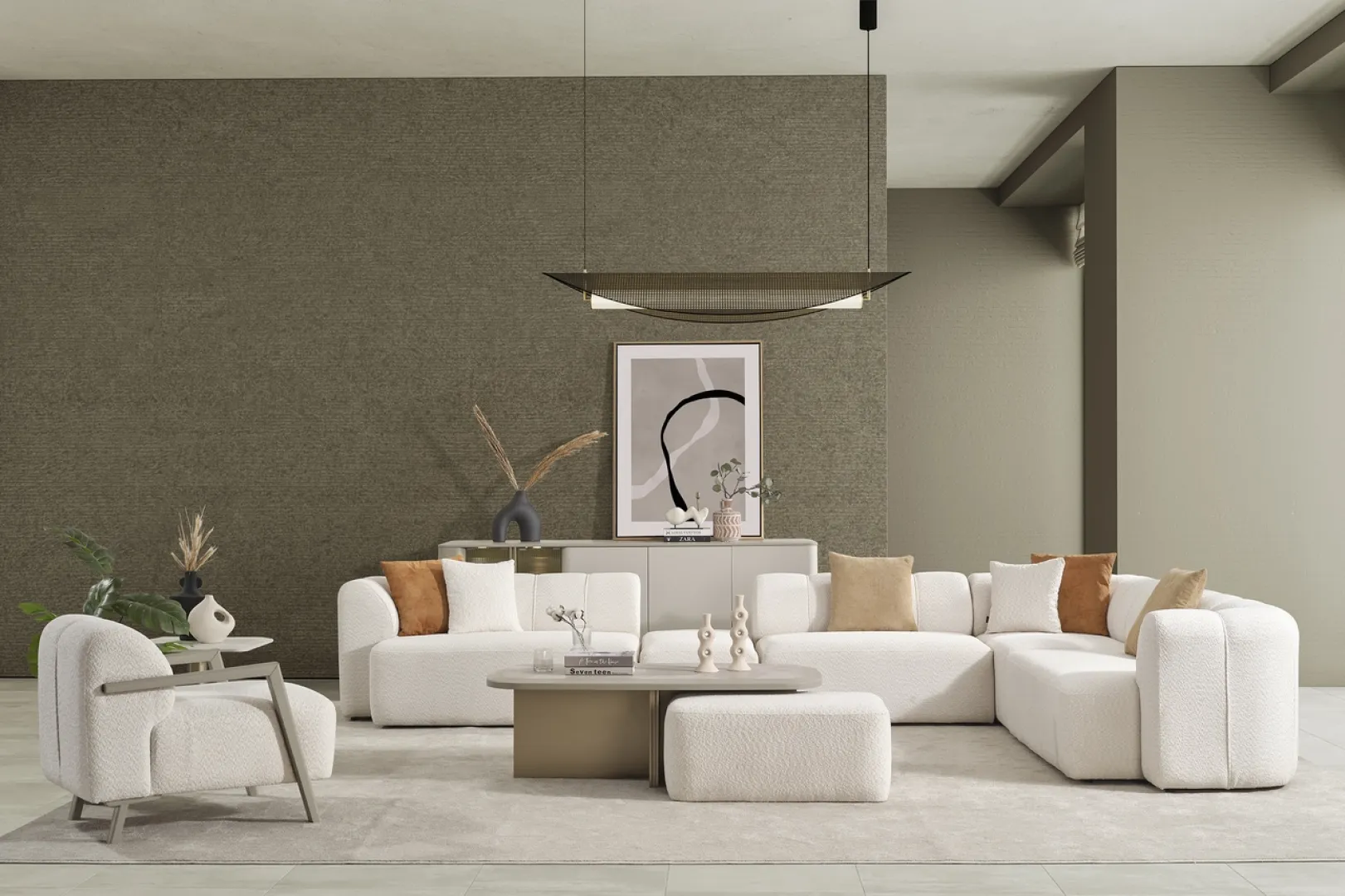 Harley Köşe Takımı - Krem